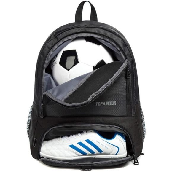 Youth Soccer Bags Boys Girls Soccer Backpack with Ball Compartment Sports Bag - Picture 5 of 6